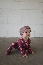 Heather rose dot one-piece zip sleeper for sleeping and playing