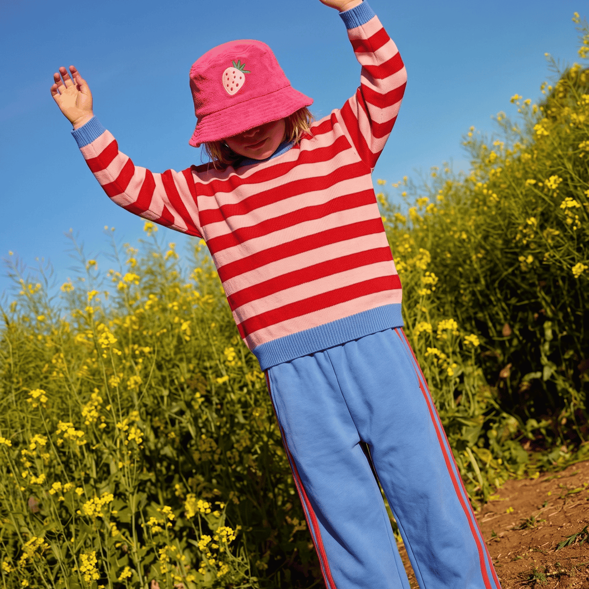Organic cotton side stripe joggers for toddlers, 18 months to 6T