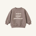 More Amore cream crewneck sweatshirt for toddlers, oversized relaxed fit