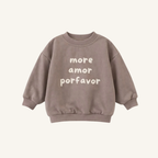 More Amore cream crewneck sweatshirt for toddlers, oversized relaxed fit