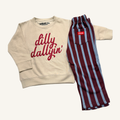Dilly Dallyin' crewneck sweatshirt for kids, cozy fall graphic sweatshirt