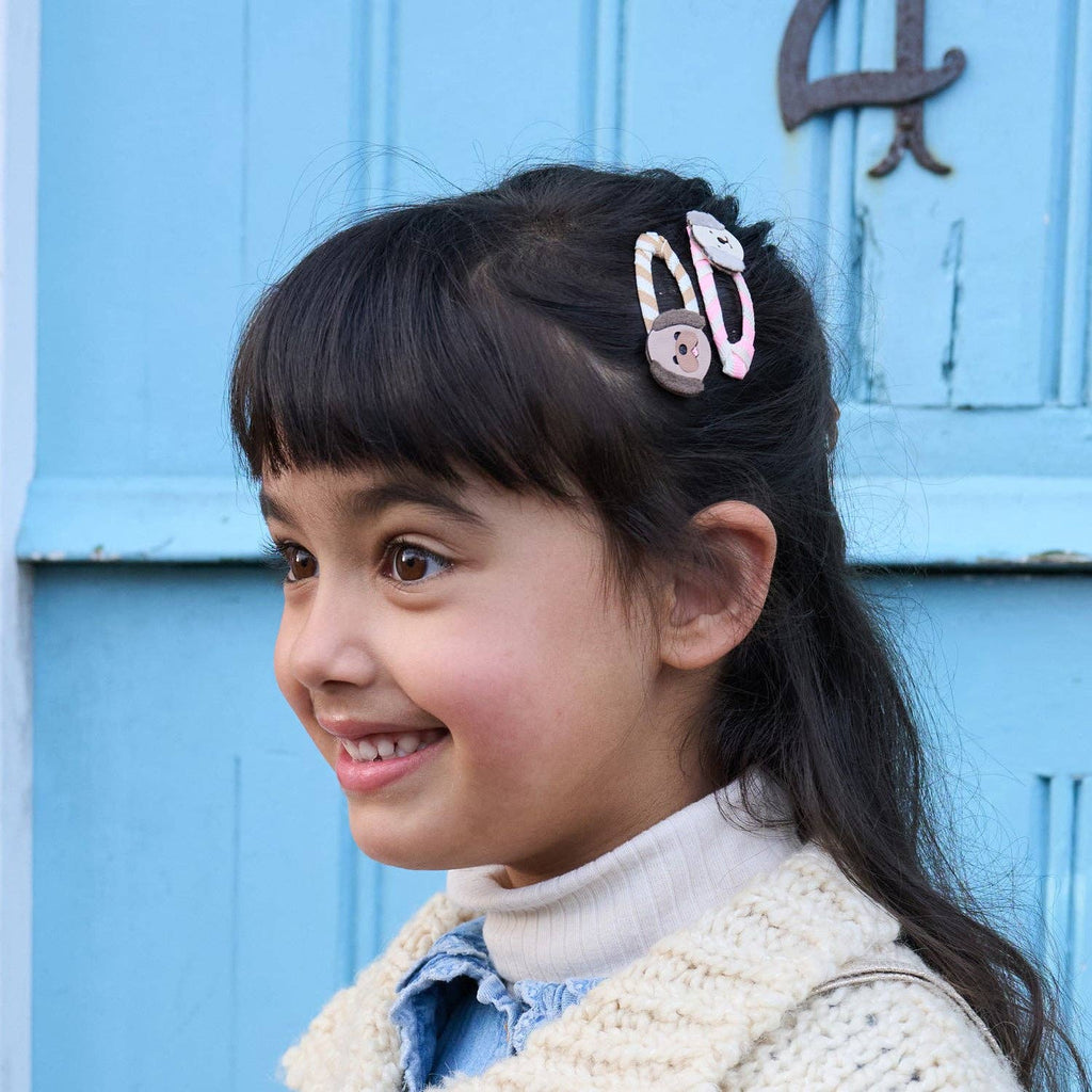 Puppy face snap clips for girls and toddlers