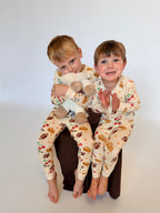 Wisconsin icons print kids pajama set in buttery-soft viscose from bamboo