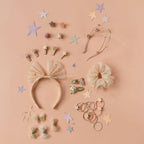 Ribbon-lined mini star hair clips for babies and toddlers