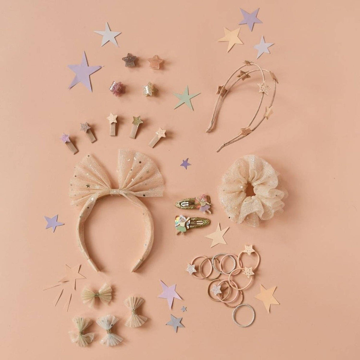 Ribbon-lined mini star hair clips for babies and toddlers