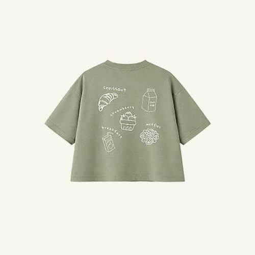 Kids Breakfast Club graphic t-shirt with relaxed oversized fit