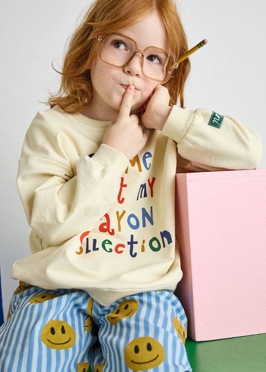 Oversized cotton graphic sweatshirt for toddlers, sizes 2T to 6T