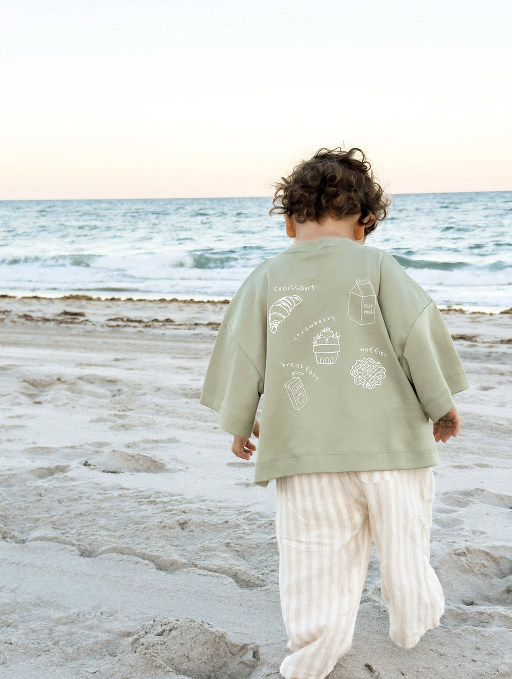 Relaxed drop-shoulder Breakfast Club tee, sizes 12 months to 5 years