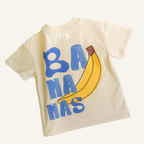 Bananas graphic tee in organic cotton, oversized kids t-shirt with retro BANANAS back print